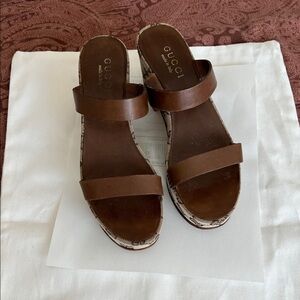 Gucci Women's Leather Brown Sandals